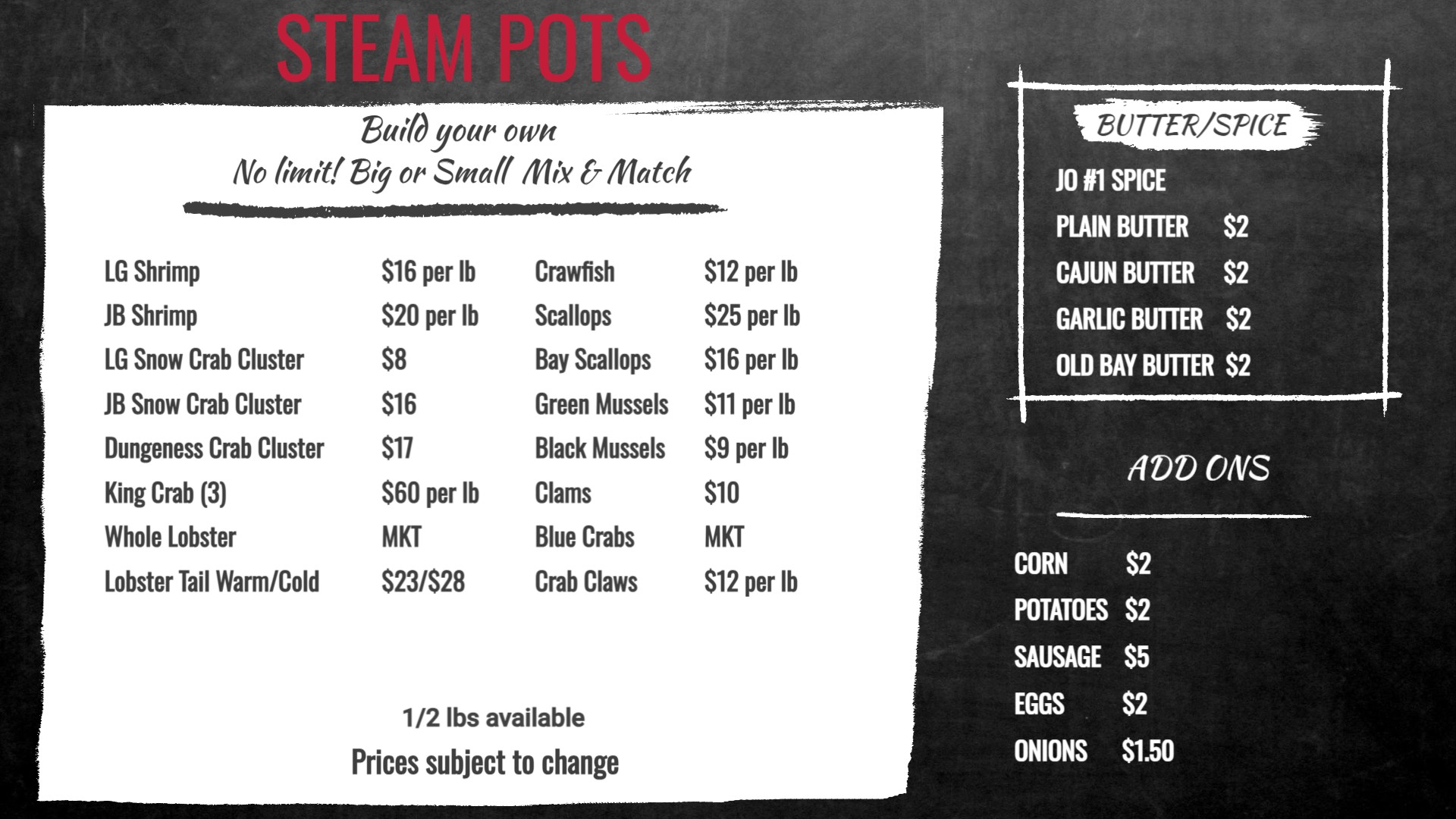 Build Your Own Steampot Maryland